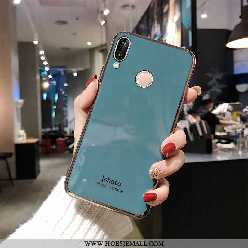 Hoes Huawei P Smart+ Siliconen Bescherming Mobiele Telefoon Tempereren Skärmskydd Net Red Hoesje Tur