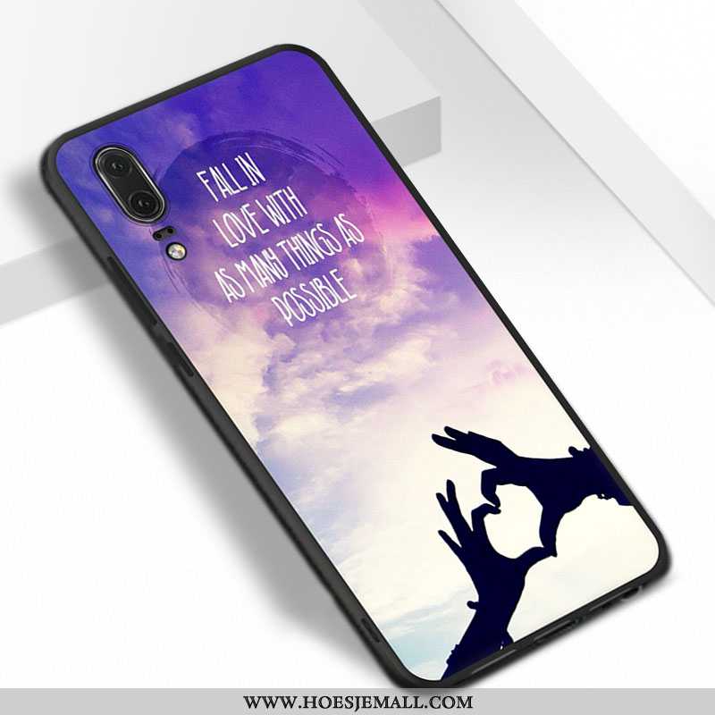 Hoes Huawei P20 Siliconen Bescherming Rood Hanger Zacht Mobiele Telefoon