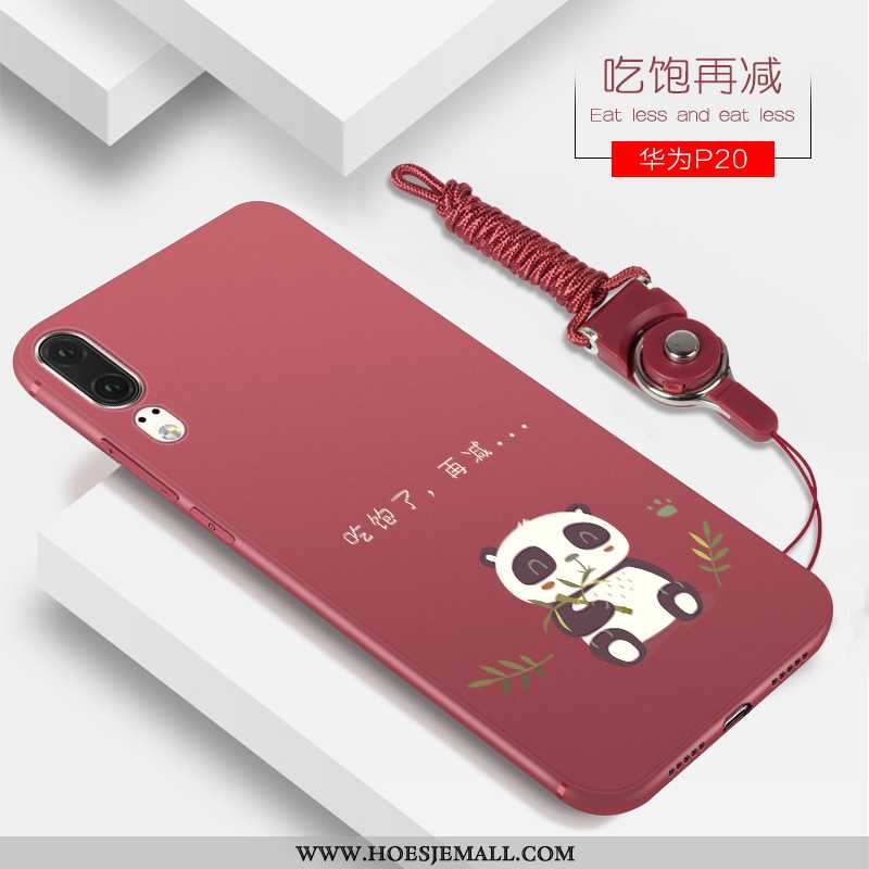 Hoes Huawei P20 Dun Siliconen Trend Anti-fall Mobiele Telefoon Licht Hoesje Rood