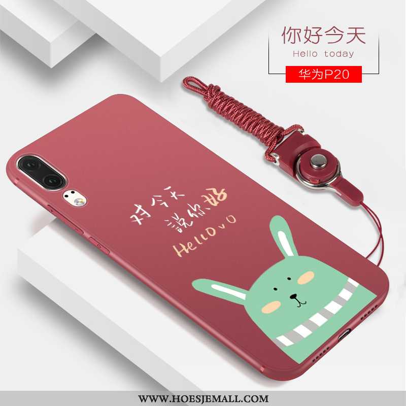 Hoes Huawei P20 Dun Siliconen Trend Anti-fall Mobiele Telefoon Licht Hoesje Rood