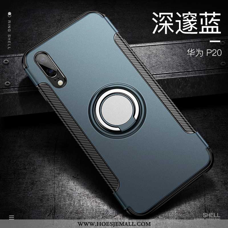 Hoesje Huawei P20 Scheppend Trend Skärmskydd Gesp Bescherming Donkerblauw High End Donkerblauwe