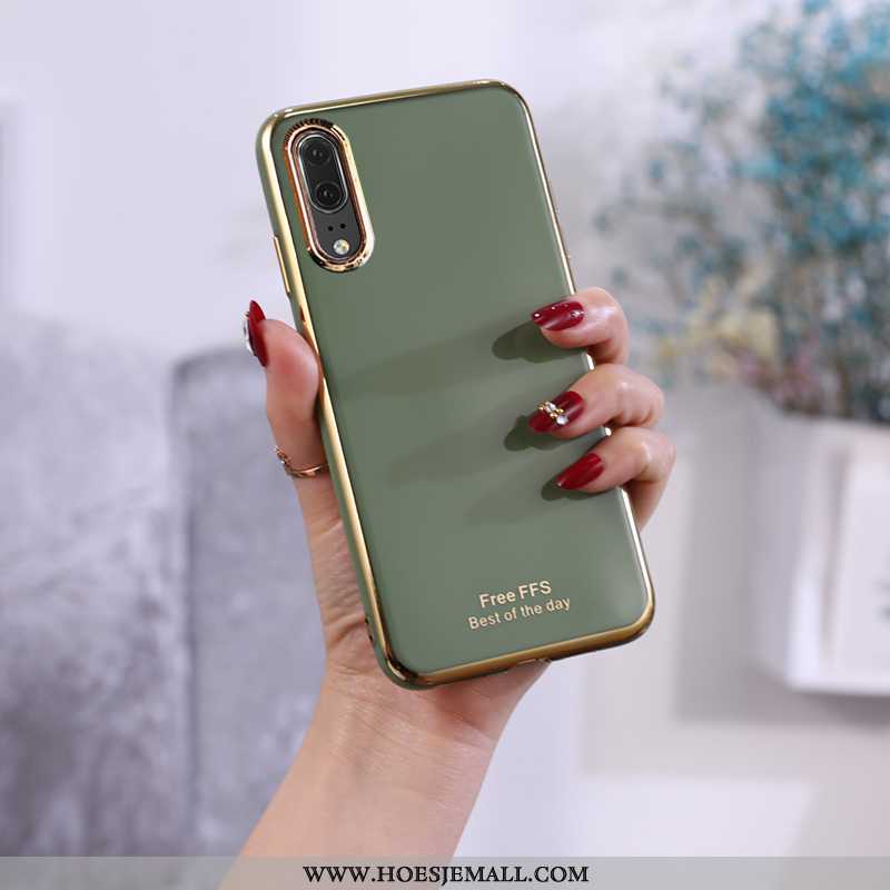 Hoesje Huawei P20 Bescherming Scheppend Skärmskydd Anti-fall Plating Zacht Turquoise