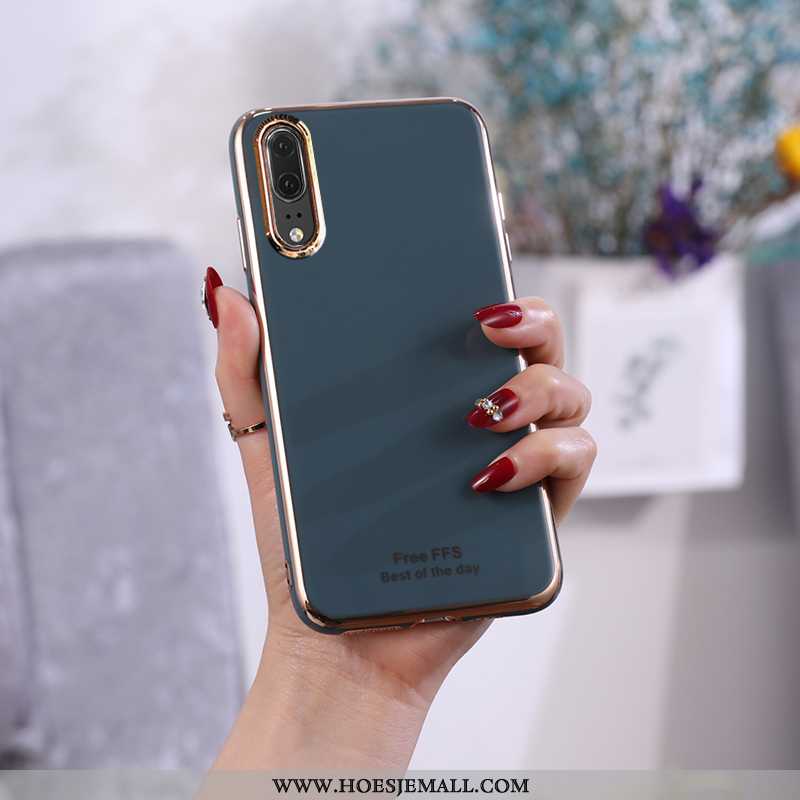 Hoesje Huawei P20 Bescherming Scheppend Skärmskydd Anti-fall Plating Zacht Turquoise