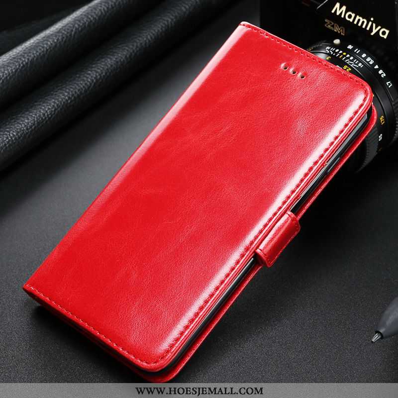 Hoes Huawei P20 Leren Hoesje Mobiele Telefoon Vouw Geel Grote Rood