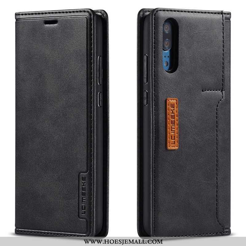 Hoes Huawei P20 Mode Leren Hoesje Wijnrood Vouw Omkeerbaar Folio Mobiele Telefoon Bordeaux