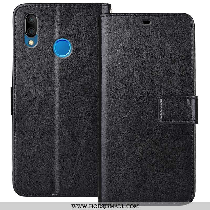 Hoes Huawei P20 Lite Zacht Bescherming Leren Hoesje Folio Anti-fall Bruin