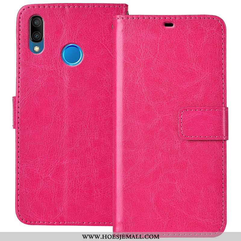 Hoes Huawei P20 Lite Zacht Bescherming Leren Hoesje Folio Anti-fall Bruin