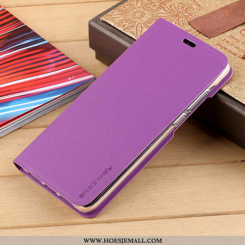 Hoes Huawei P20 Lite Leren Hoesje Siliconen Bescherming Rood Folio Clamshell High End