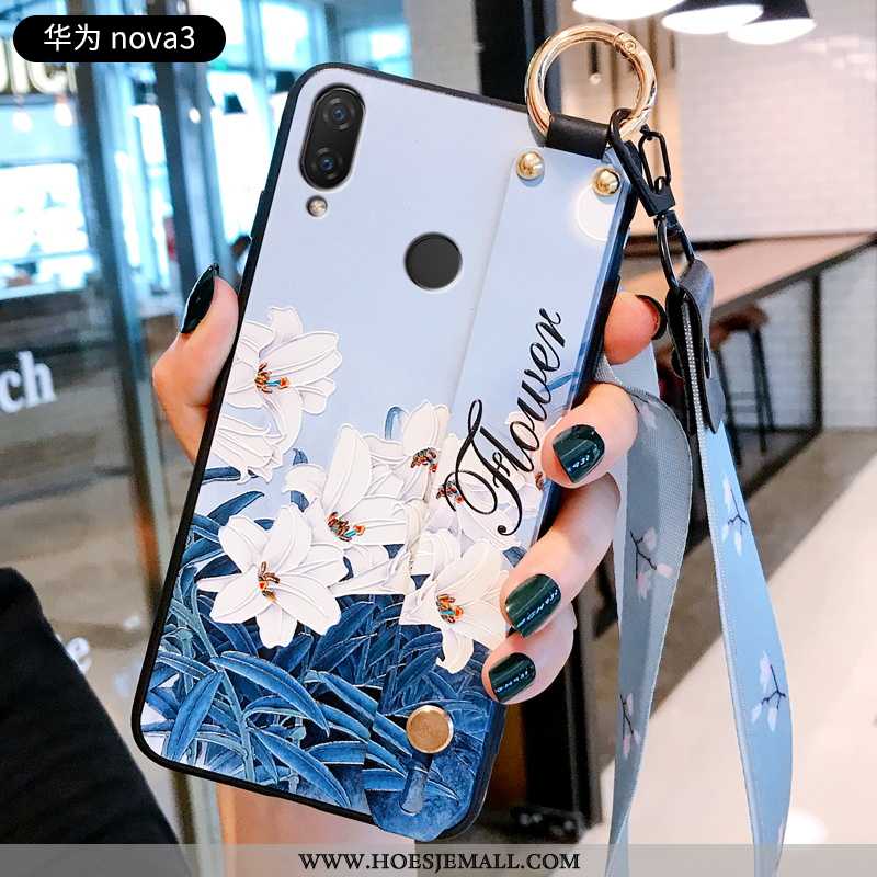 Hoes Huawei P20 Lite Scheppend Reliëf Blauw Mobiele Telefoon Bescherming Trend Blauwe