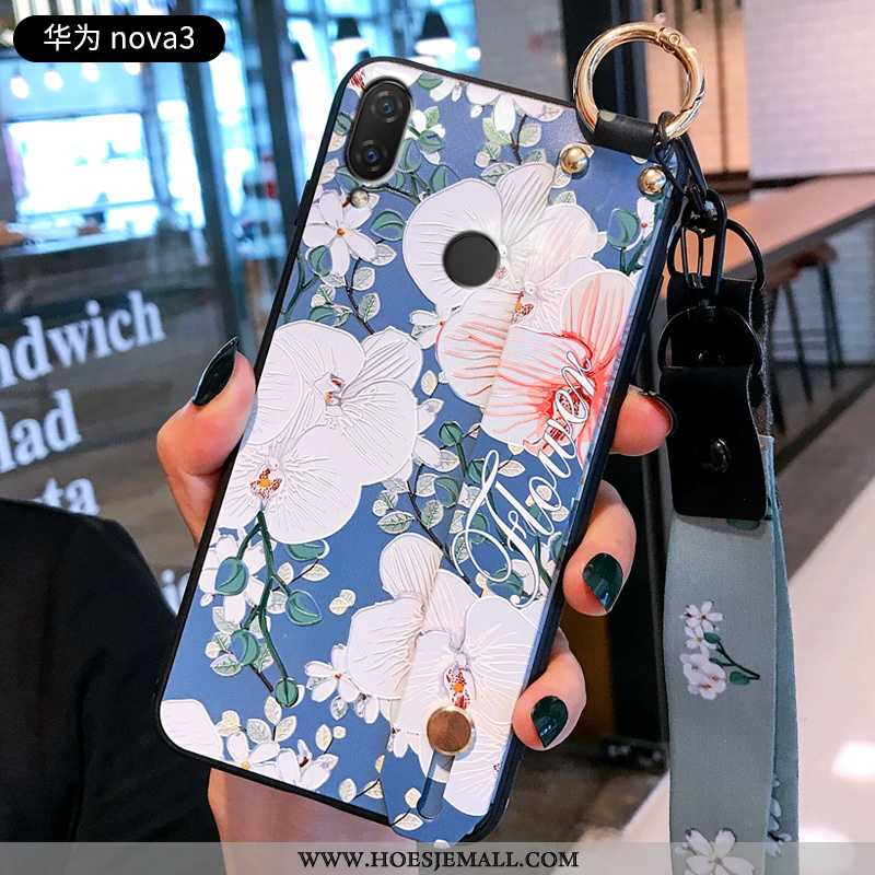 Hoes Huawei P20 Lite Scheppend Reliëf Blauw Mobiele Telefoon Bescherming Trend Blauwe