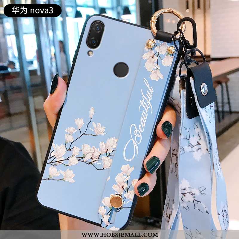 Hoes Huawei P20 Lite Scheppend Reliëf Blauw Mobiele Telefoon Bescherming Trend Blauwe