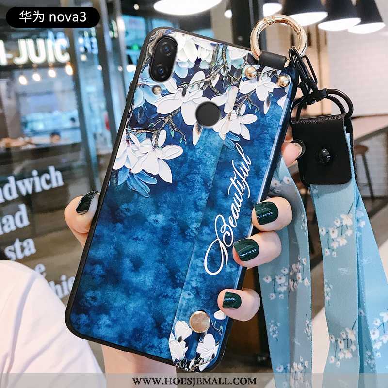 Hoes Huawei P20 Lite Scheppend Reliëf Blauw Mobiele Telefoon Bescherming Trend Blauwe