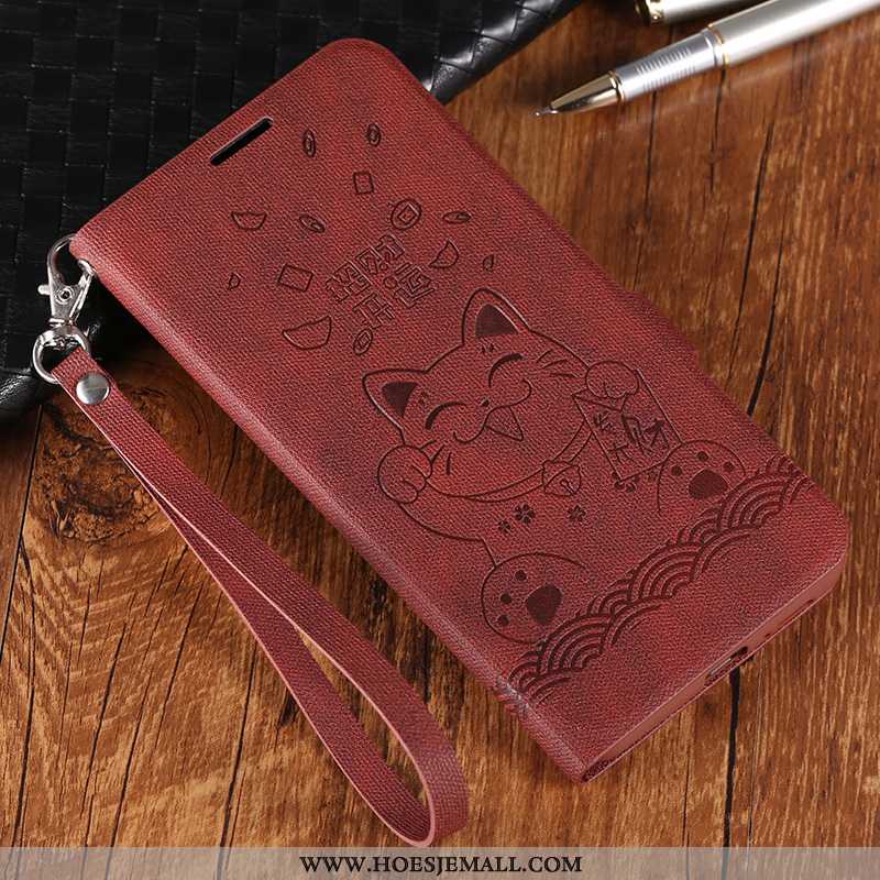 Hoes Huawei P20 Lite Scheppend Vintage Anti-fall High End Mobiele Telefoon Folio Leren Hoesje Bruin