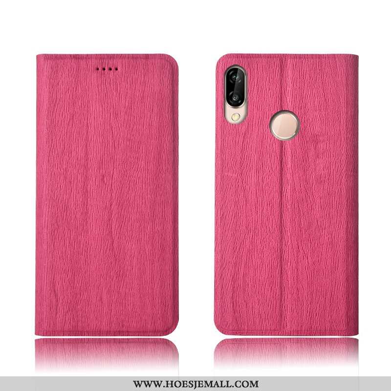 Hoesje Huawei P20 Lite Leren Patroon Hoes Zacht Clamshell All Inclusive Siliconen Bruin