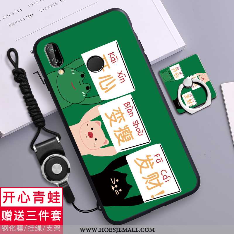 Hoes Huawei P20 Lite Zacht Siliconen Lovers Anti-fall Spotprent Eenvoudige Mooie Groen