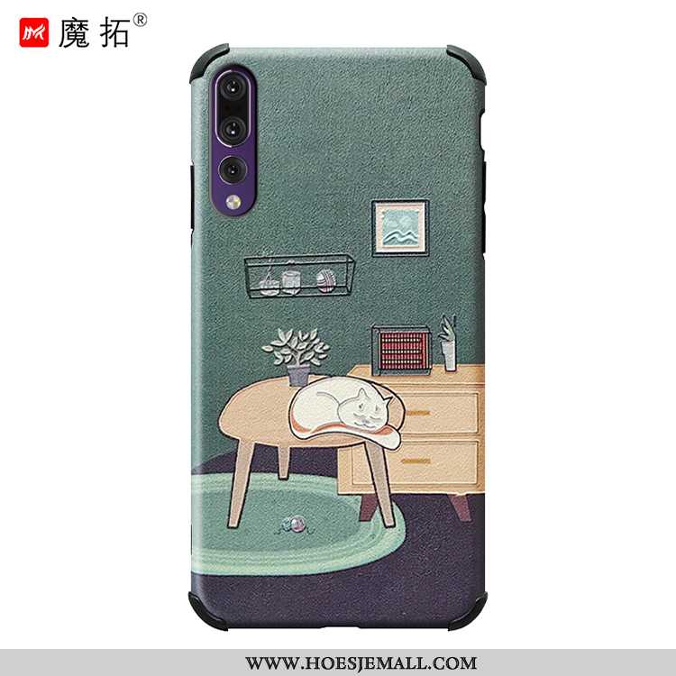 Hoes Huawei P20 Pro Scheppend Mooie Bescherming Kat Mobiele Telefoon Blauw Anti-fall Blauwe