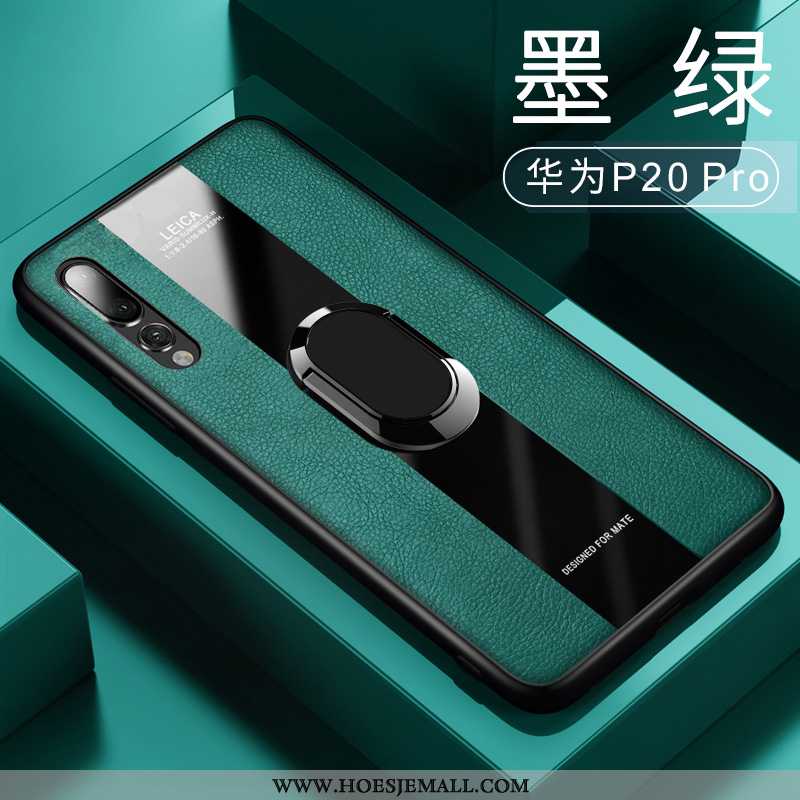 Hoes Huawei P20 Pro Scheppend Trend Pu Super Leren Hoesje Anti-fall High End Groen