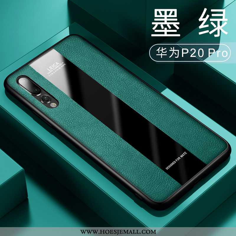 Hoes Huawei P20 Pro Scheppend Trend Pu Super Leren Hoesje Anti-fall High End Groen