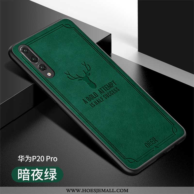 Hoes Huawei P20 Pro Leren Hoesje Leer Bescherming Anti-fall Siliconen Dun Rood