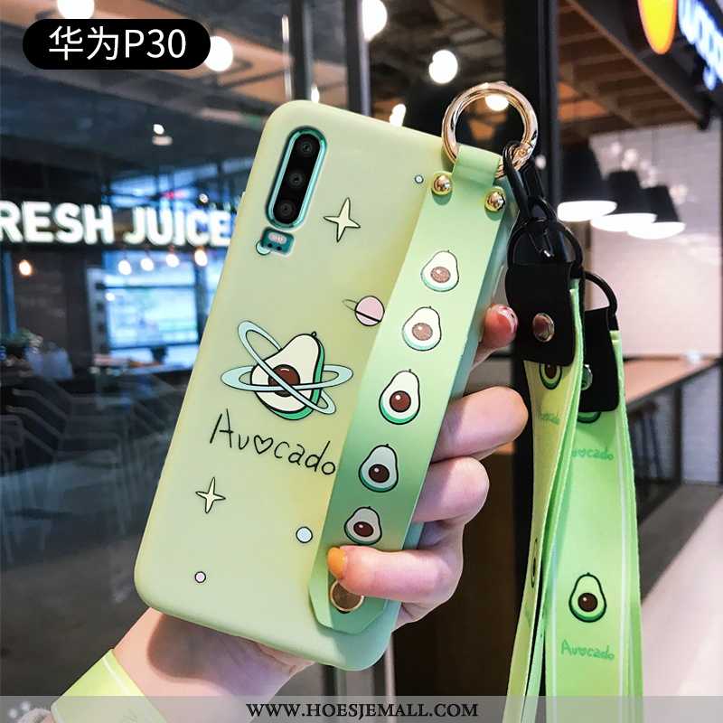 Hoesje Huawei P30 Dun Zacht Opknoping Nek Hanger Mode Wind Rood