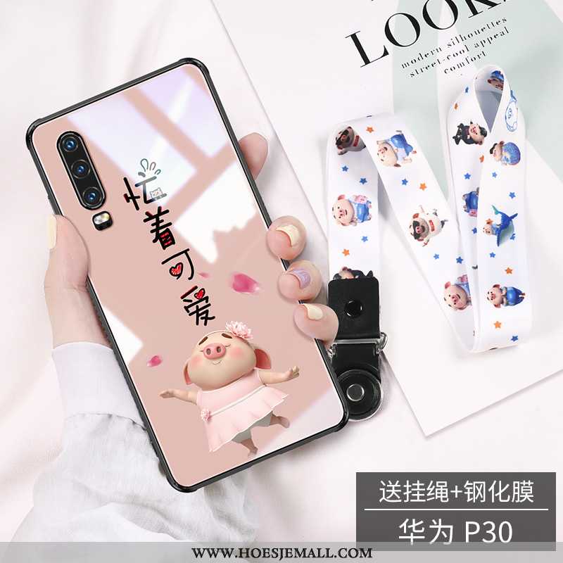 Hoesje Huawei P30 Super Dun Roze Trend Mobiele Telefoon Net Red Glas