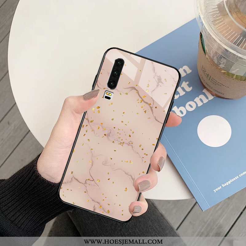 Hoesje Huawei P30 Siliconen Glas Wind Mobiele Telefoon Mooie Vers Net Red Groen