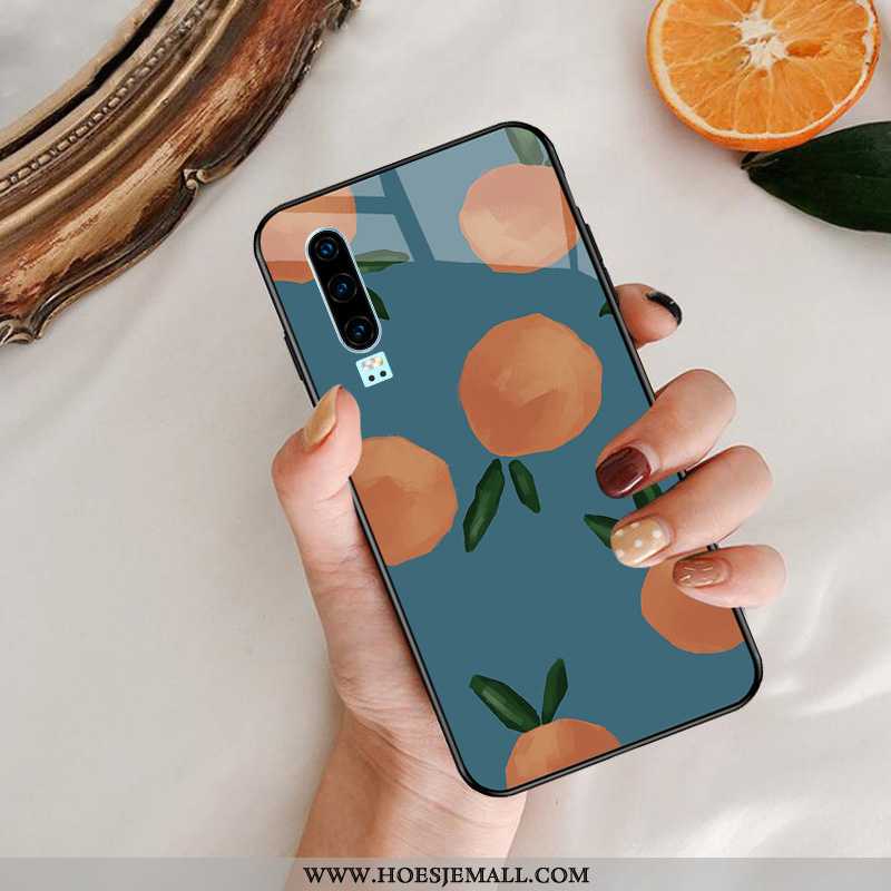 Hoesje Huawei P30 Siliconen Glas Wind Mobiele Telefoon Mooie Vers Net Red Groen