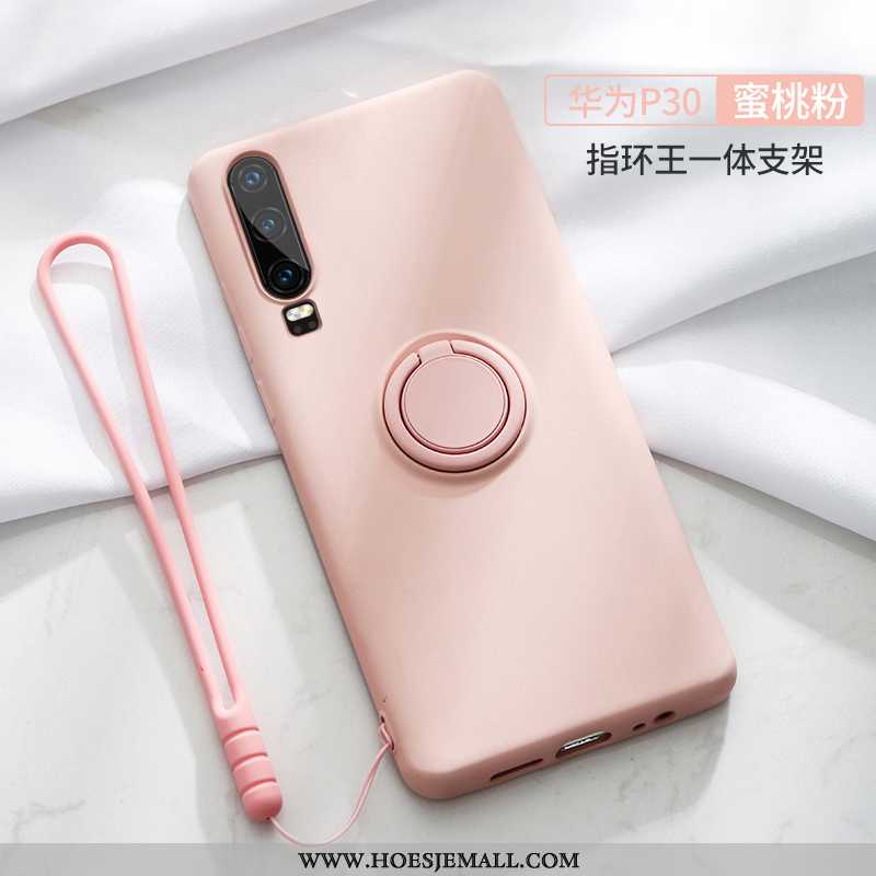 Hoesje Huawei P30 Hanger Trend Ring Dun Hoes Schrobben Zacht Rood