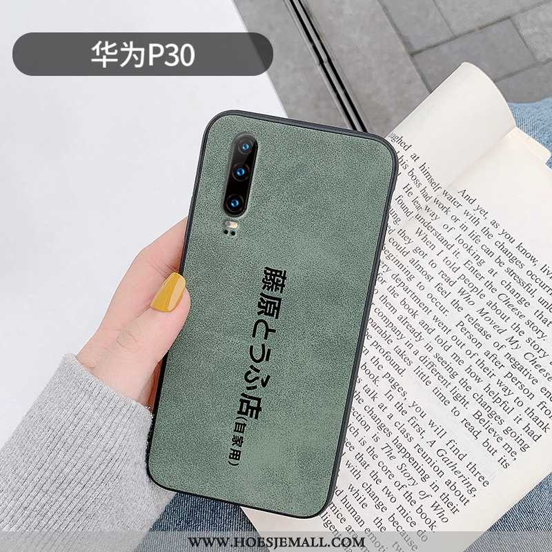 Hoes Huawei P30 Vintage Super Pluche Scheppend Dun Mobiele Telefoon Eenvoudige Groen