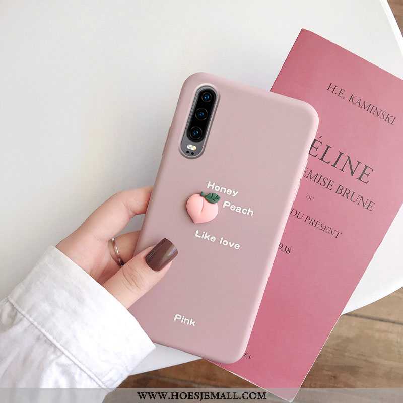 Hoesje Huawei P30 Zacht Siliconen Roze Eenvoudige Bescherming Net Red Mini