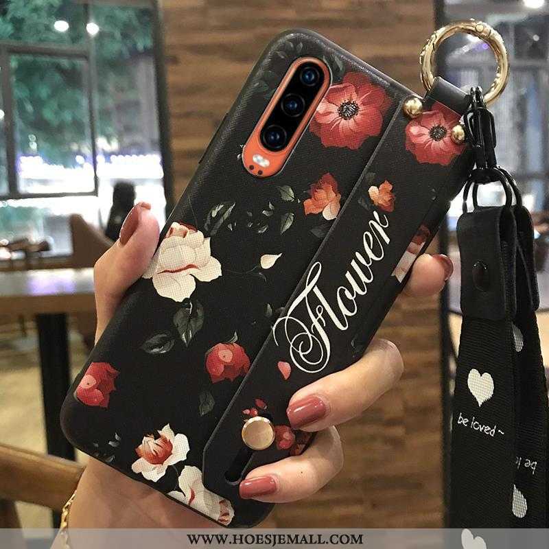 Hoesje Huawei P30 Scheppend Trend Wit Bloemen Ondersteuning Vers Hanger Witte