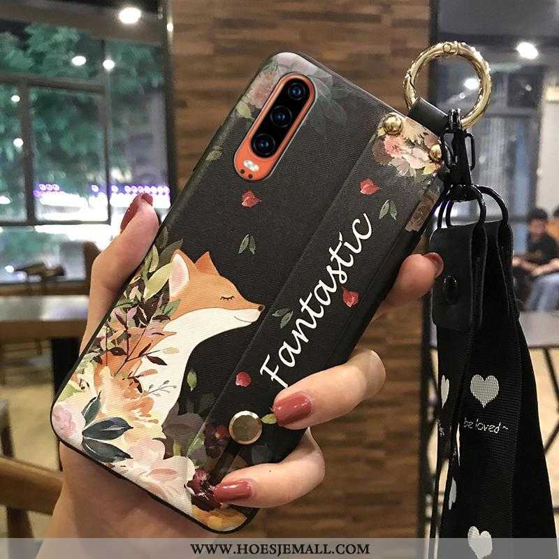 Hoesje Huawei P30 Scheppend Trend Wit Bloemen Ondersteuning Vers Hanger Witte