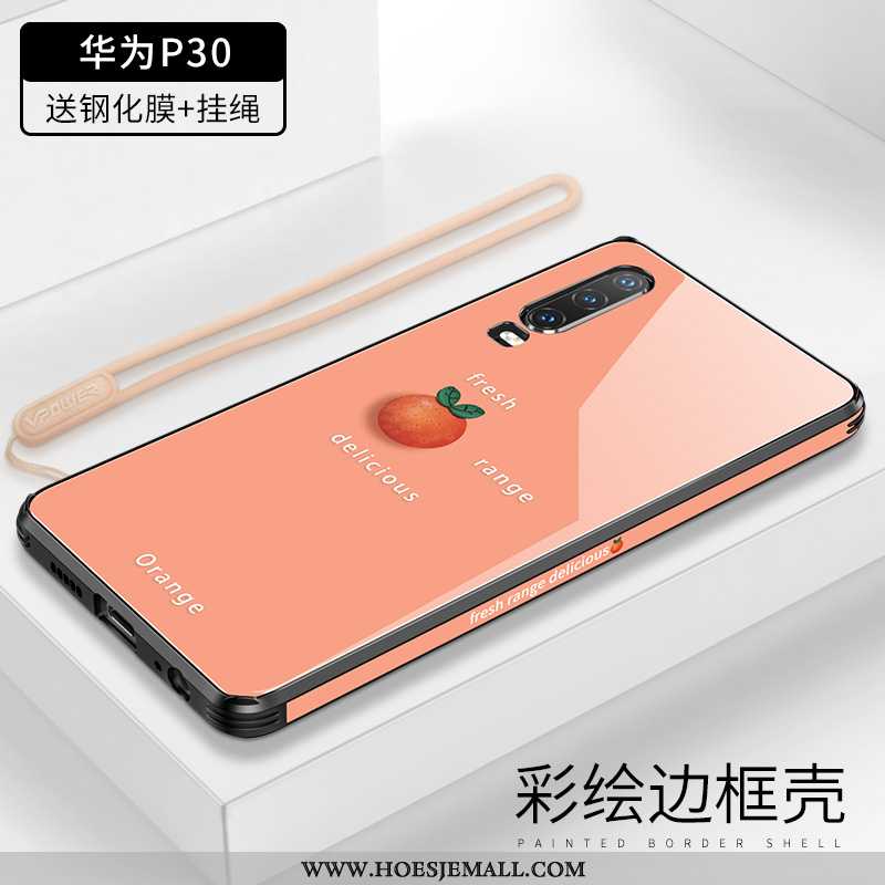 Hoes Huawei P30 Super Dun Oranje Trend Anti-fall Hoesje Siliconen