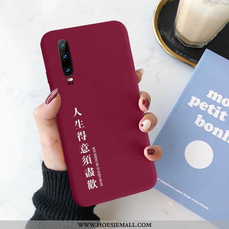 Hoes Huawei P30 Persoonlijk Scheppend Schrobben Siliconen All Inclusive Zacht Lovers Rood