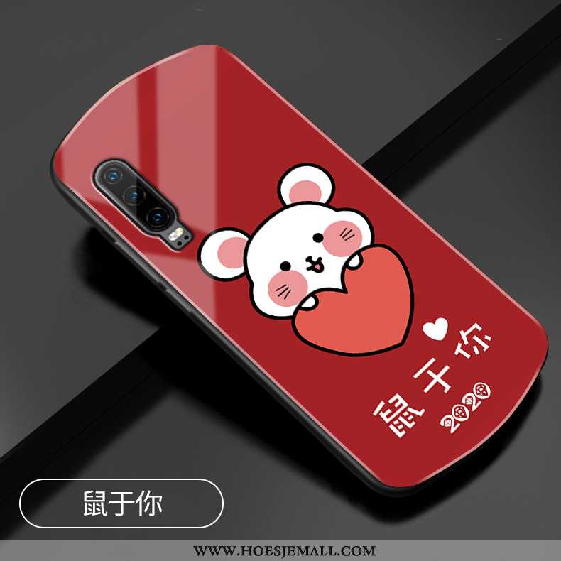 Hoesje Huawei P30 Glas Bescherming Hoes Rat Mobiele Telefoon All Inclusive Rood