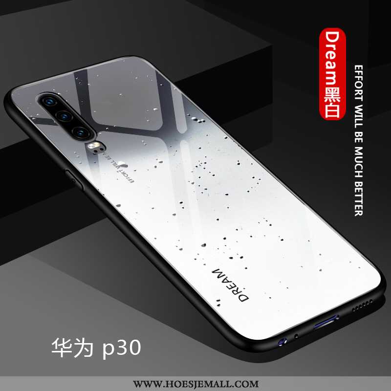 Hoes Huawei P30 Bescherming Glas Verloop Mobiele Telefoon Dun Trend Hoesje Blauwe