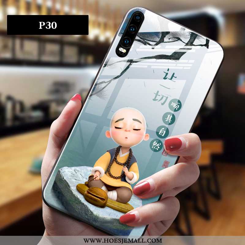 Hoes Huawei P30 Trend Zacht Mooie Bescherming Hoesje Spotprent Persoonlijk Grijs