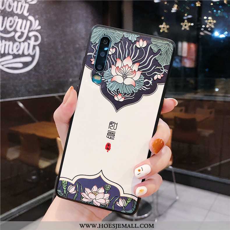 Hoesje Huawei P30 Super Dun Siliconen Wit Chinese Stijl Anti-fall Witte