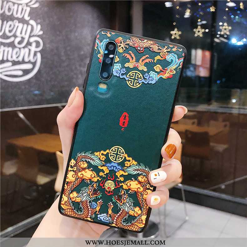 Hoesje Huawei P30 Super Dun Siliconen Wit Chinese Stijl Anti-fall Witte