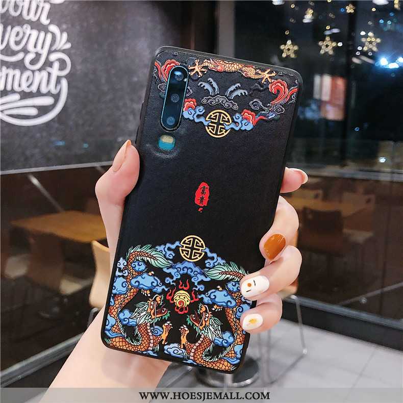 Hoesje Huawei P30 Super Dun Siliconen Wit Chinese Stijl Anti-fall Witte