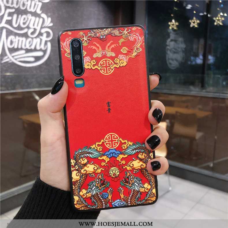 Hoesje Huawei P30 Super Dun Siliconen Wit Chinese Stijl Anti-fall Witte