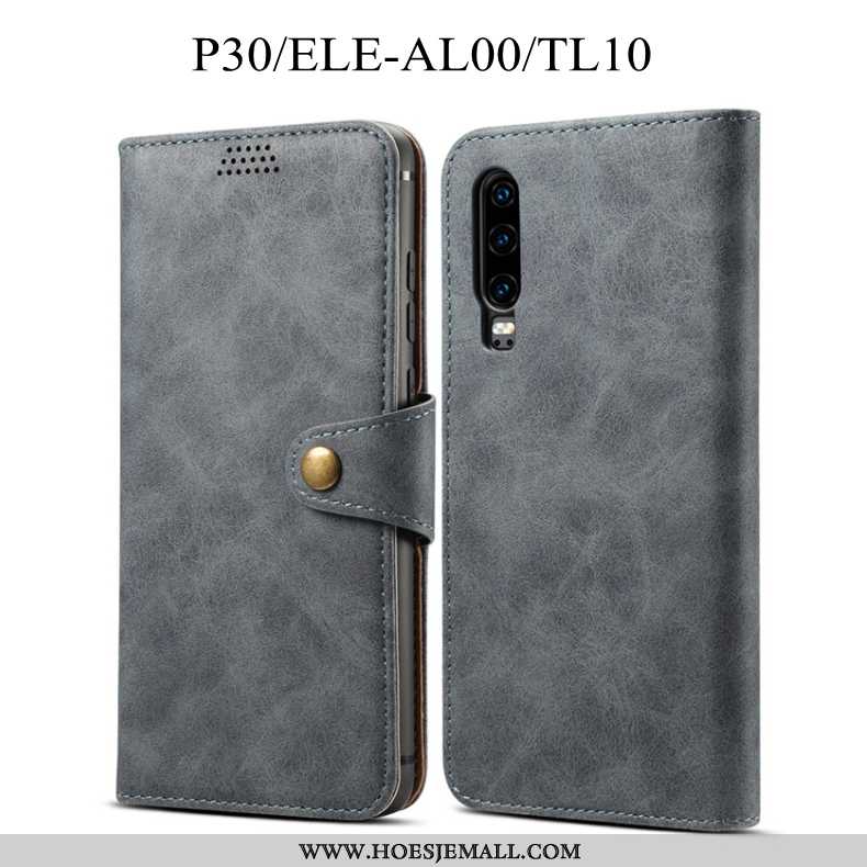 Hoes Huawei P30 Leren Hoesje Zacht Rood Folio Bescherming All Inclusive