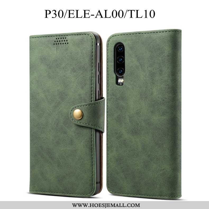 Hoes Huawei P30 Leren Hoesje Zacht Rood Folio Bescherming All Inclusive