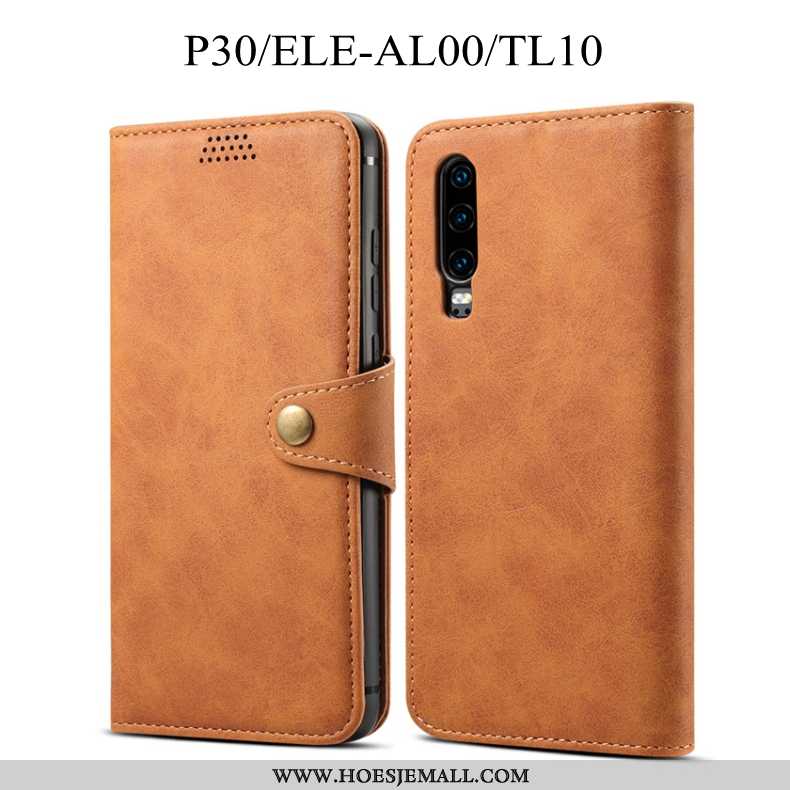 Hoes Huawei P30 Leren Hoesje Zacht Rood Folio Bescherming All Inclusive