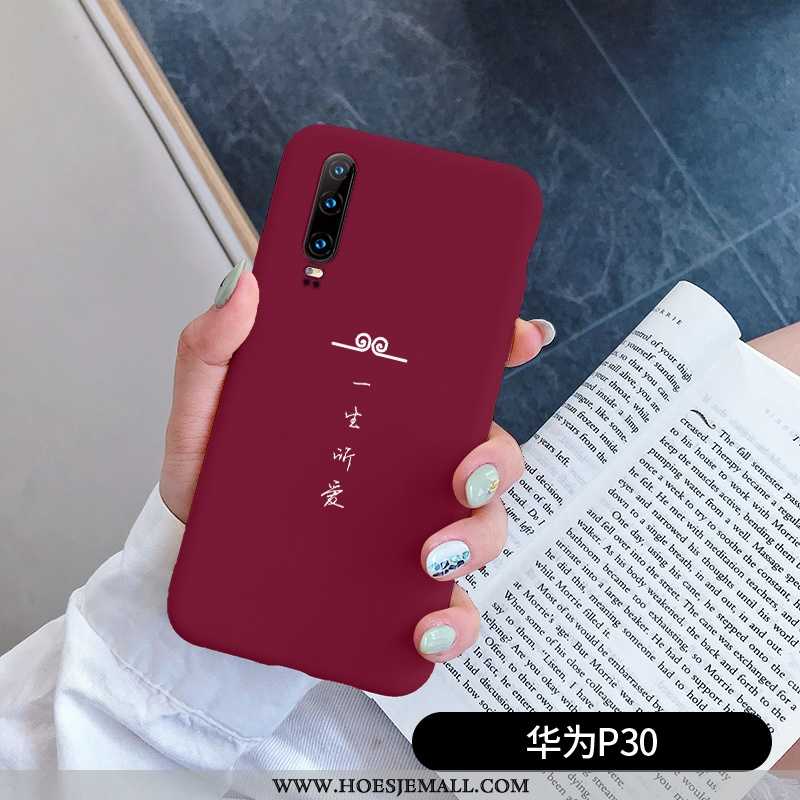 Hoes Huawei P30 Persoonlijk Scheppend Lovers Eenvoudige Rood Bescherming