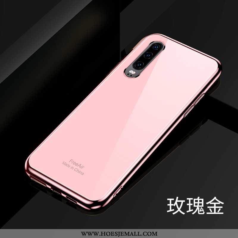 Hoes Huawei P30 Dun Siliconen Koe Mobiele Telefoon Plating Roze Trend