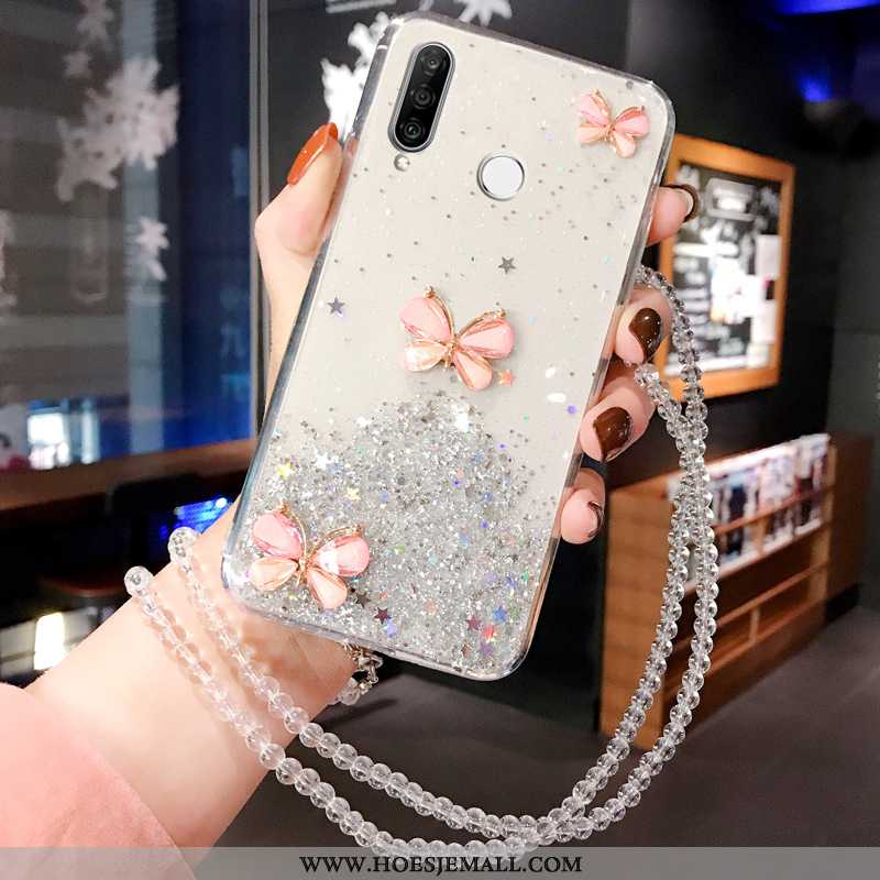 Hoesje Huawei P30 Lite Zacht Siliconen Roze Persoonlijk Mode All Inclusive Mobiele Telefoon Blauwe