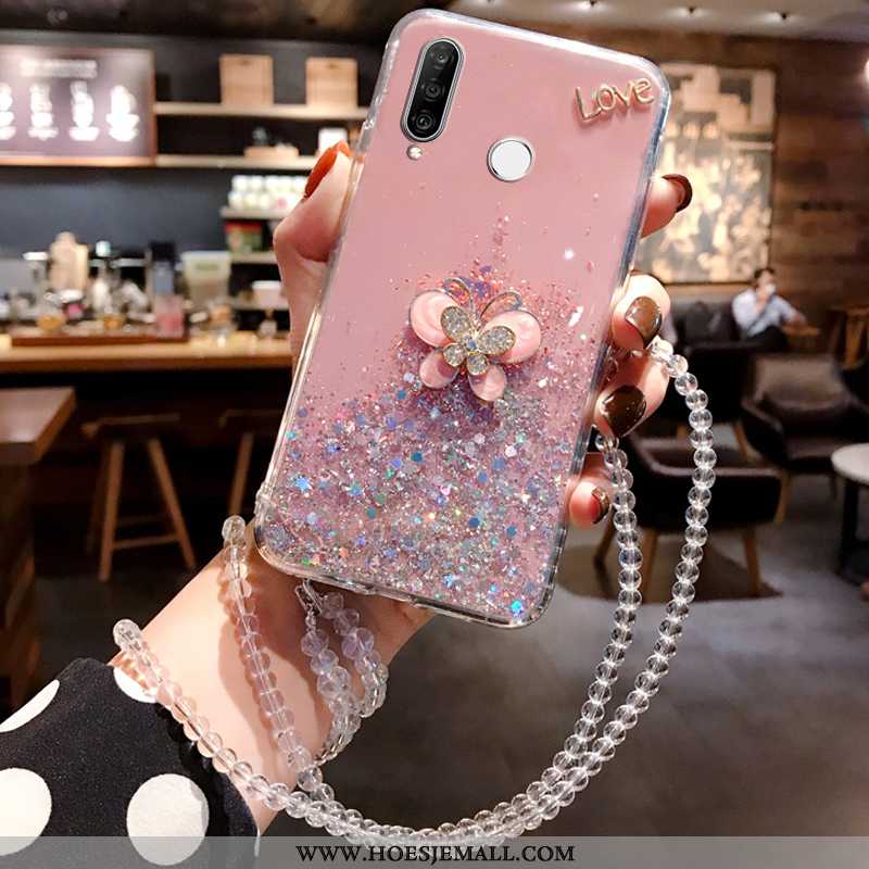 Hoesje Huawei P30 Lite Zacht Siliconen Roze Persoonlijk Mode All Inclusive Mobiele Telefoon Blauwe