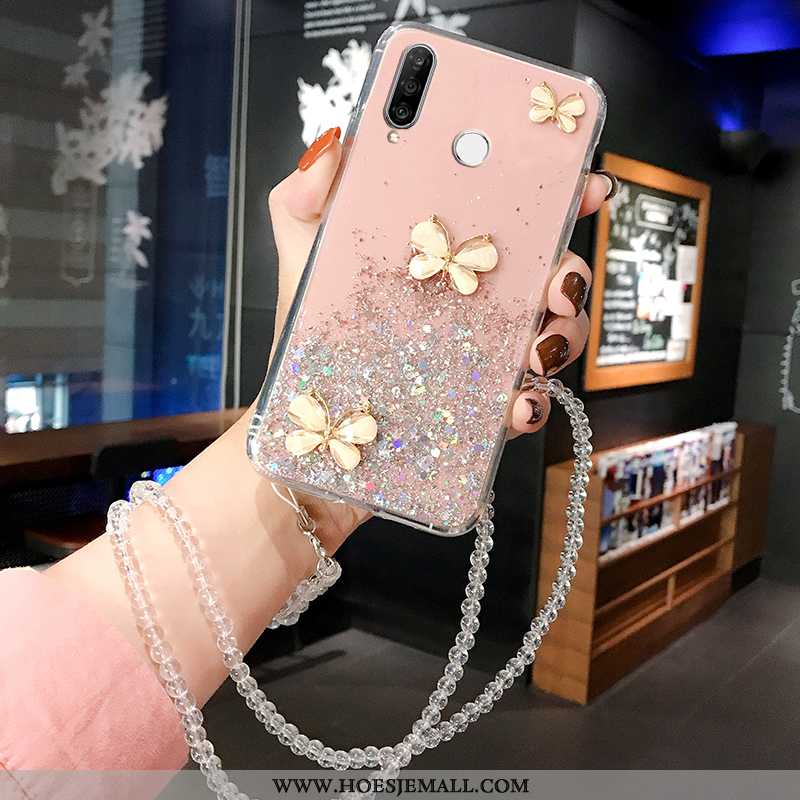 Hoesje Huawei P30 Lite Zacht Siliconen Roze Persoonlijk Mode All Inclusive Mobiele Telefoon Blauwe