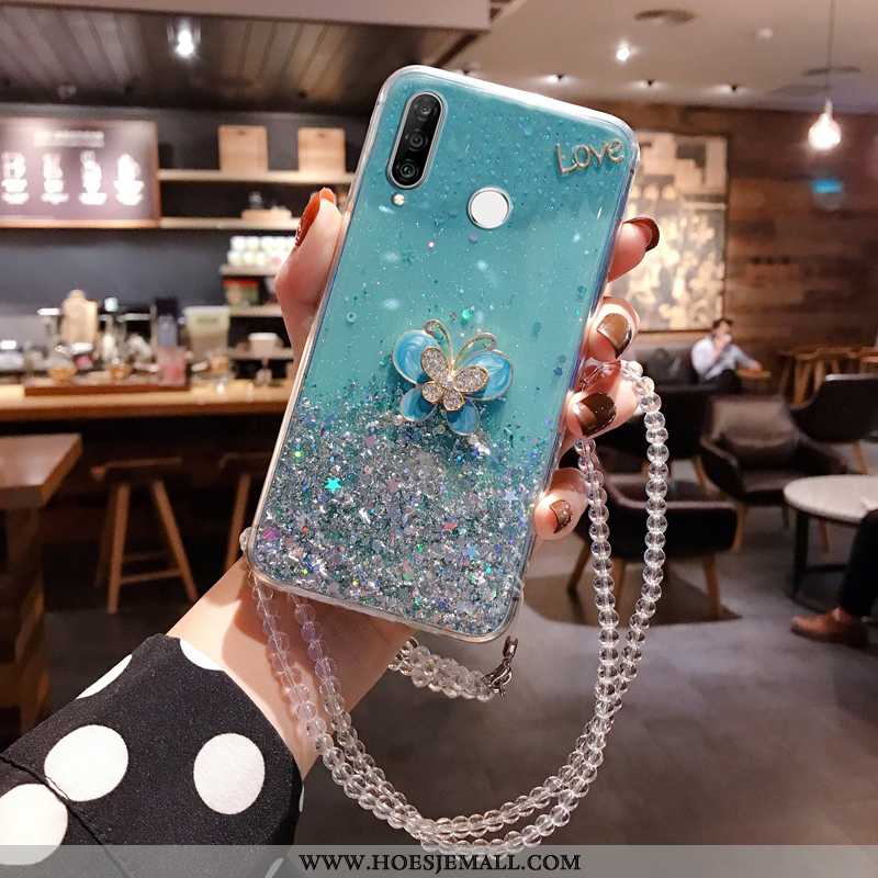 Hoesje Huawei P30 Lite Zacht Siliconen Roze Persoonlijk Mode All Inclusive Mobiele Telefoon Blauwe